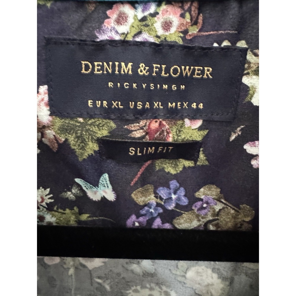 Denim & Flower Ricky Singh X-Large Long sleeve Dress Shirt Floral Pattern NWT - Picture 2 of 5
